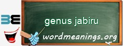 WordMeaning blackboard for genus jabiru